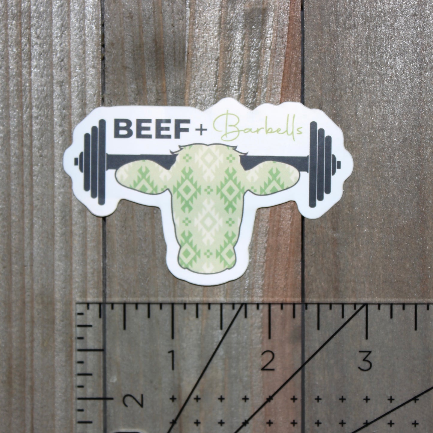 Green Aztec Beef & Barbells Sticker