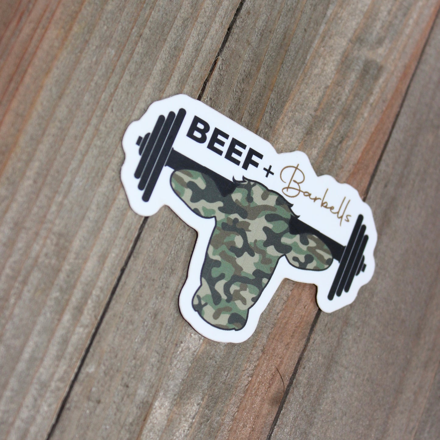 Camo Beef & Barbells Sticker