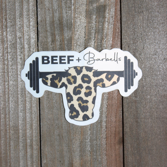Leopard Beef and Barbells Sticker