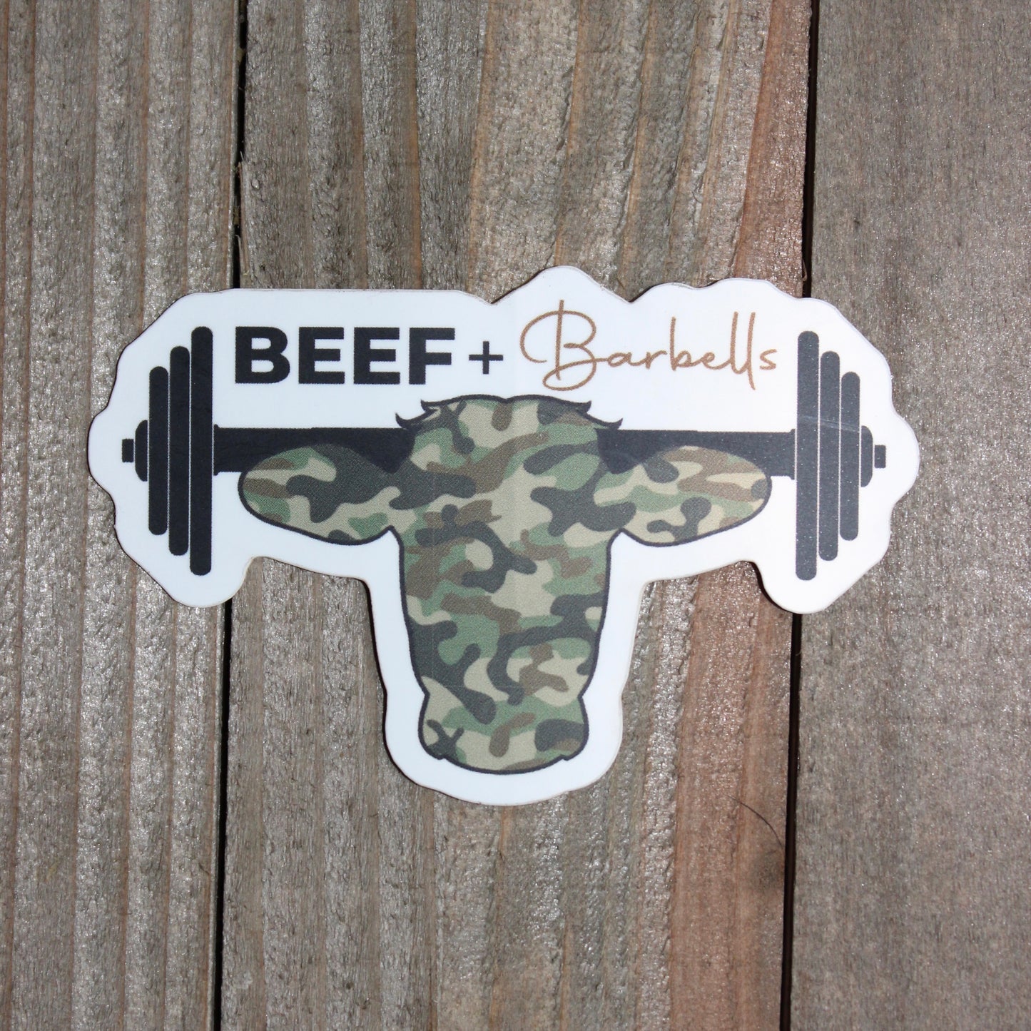 Camo Beef & Barbells Sticker